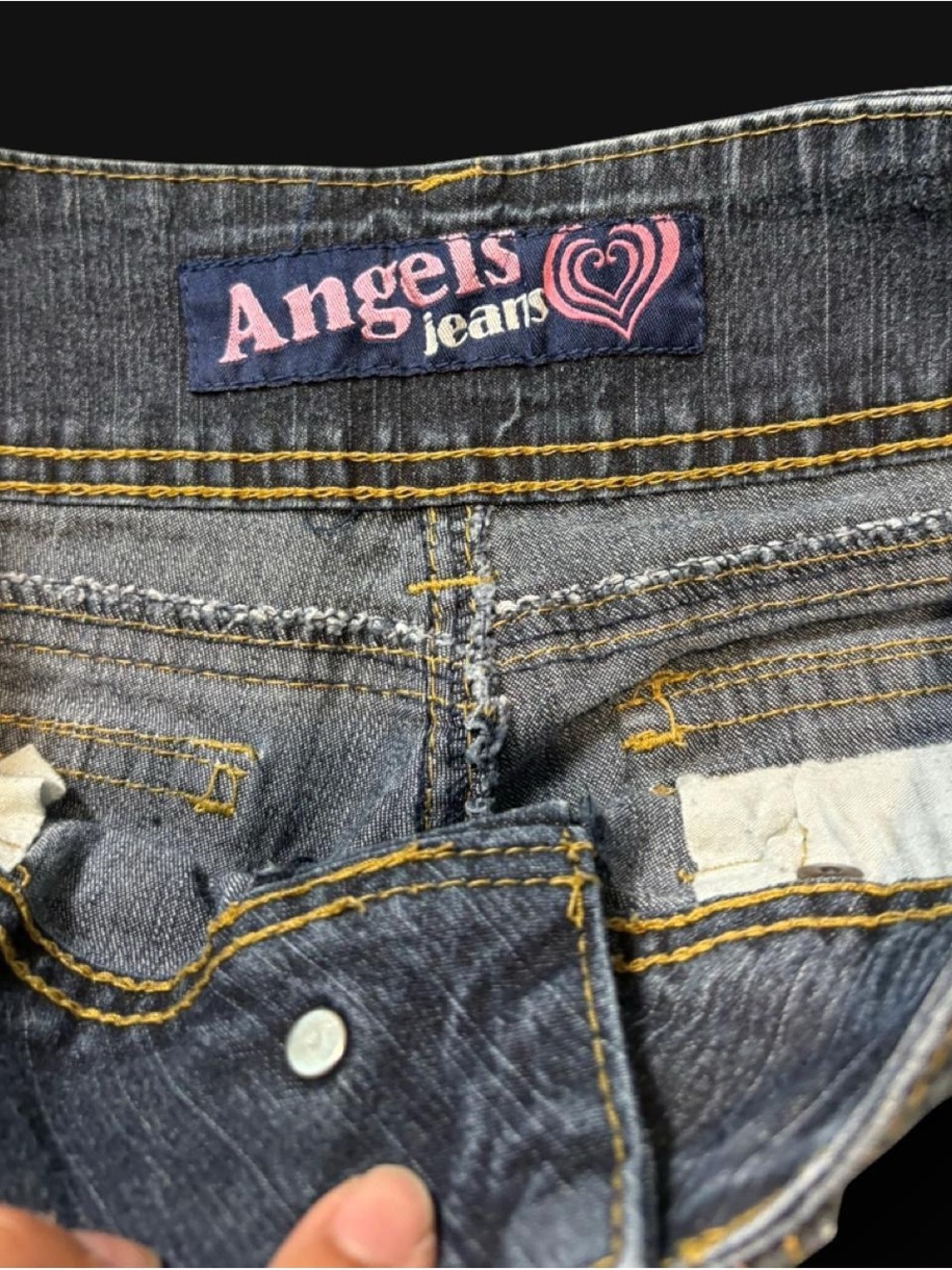 Angels Women's Dark Blue Bootcut Jeans with Cuffed Hem - Picture 5 of 6